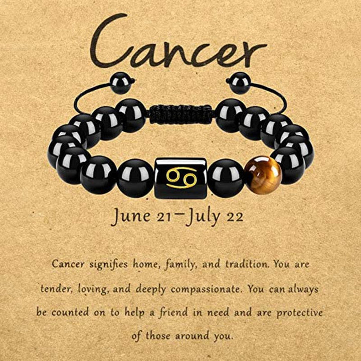 Braccialetto zodiacale Olivenorma Tiger Eye con ossidiana 