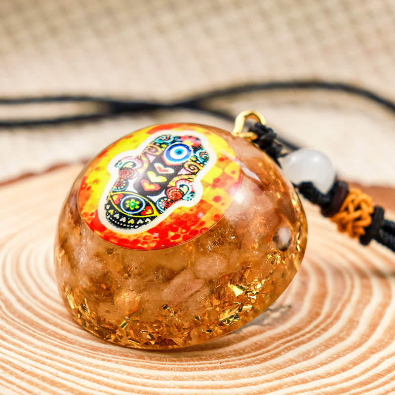 Collana Hamsa Romance in pietra solare