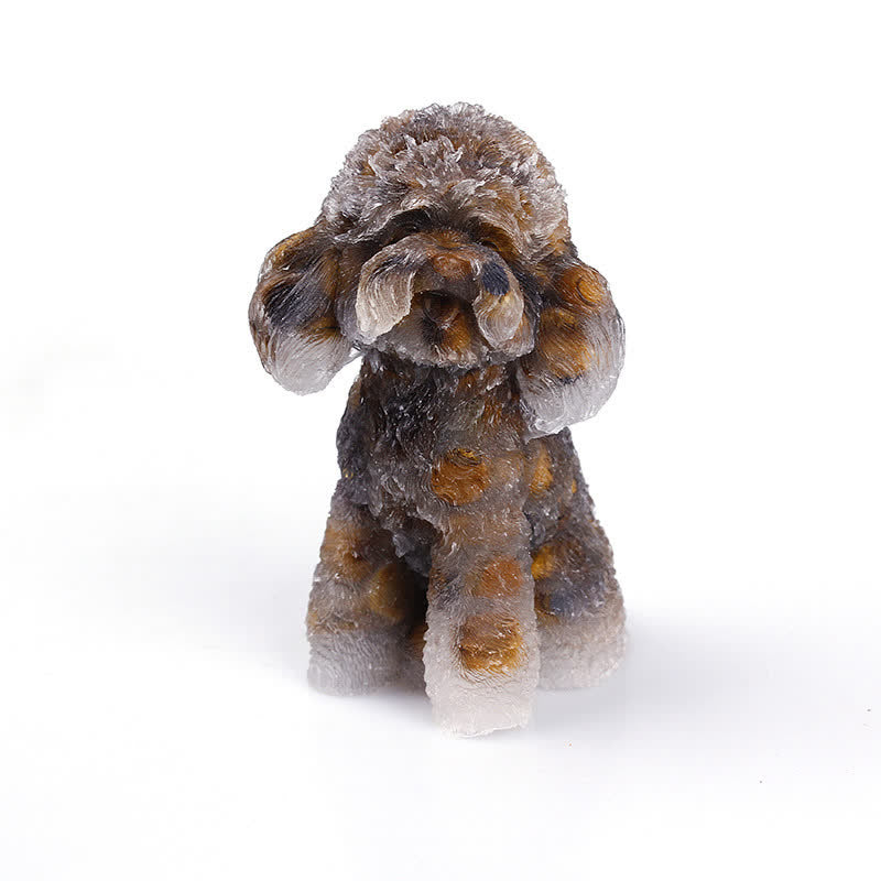 Decorazione in pietra preziosa naturale Olivenorma Crystal Poodle