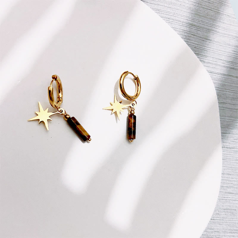 Olivenorma Natural Tiger Eye Star Pendant Orecchini Collana Bracciale
