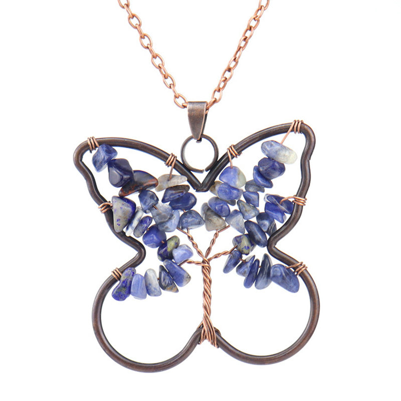 Collana di guarigione a forma di farfalla dei chakra