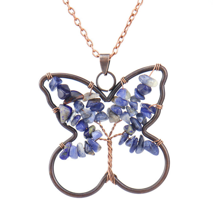 Collana di guarigione a forma di farfalla dei chakra