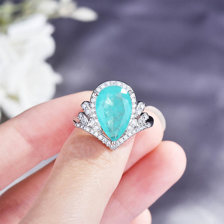 Olivenorma "Pure Love" - ​​Anello elegante in tormalina Paraiba 