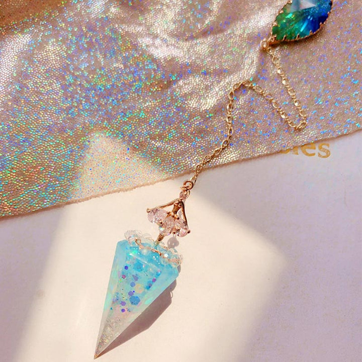 Pendolo di cristallo curativo trasparente Olivenorma Orgone 