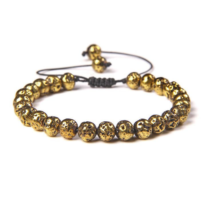 Bracciale intrecciato con perline di pietra naturale Olivenorma da 6 mm 