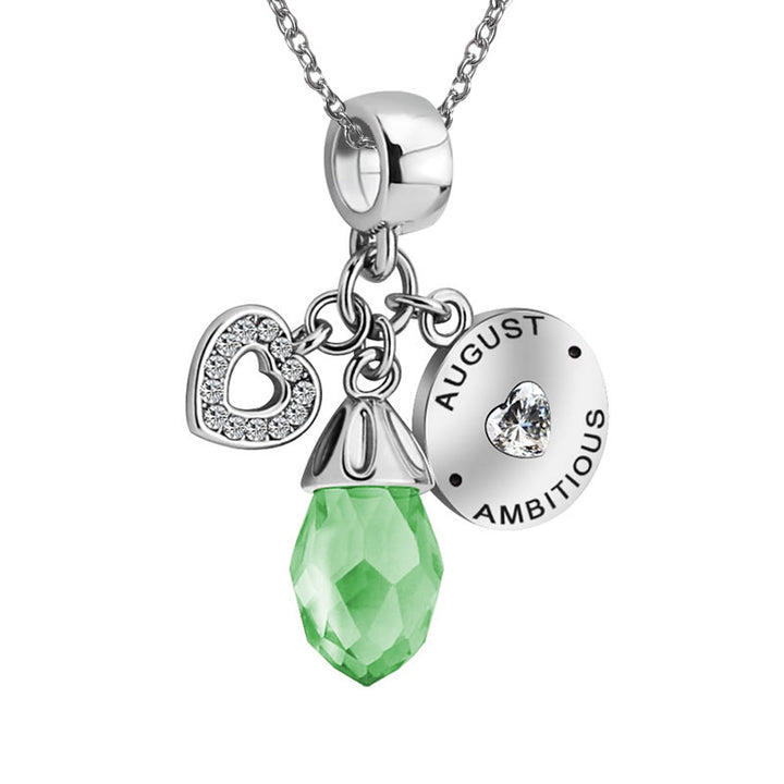 Collana con ciondolo a forma di cuore in diamanti Olivenorma pietra portafortuna