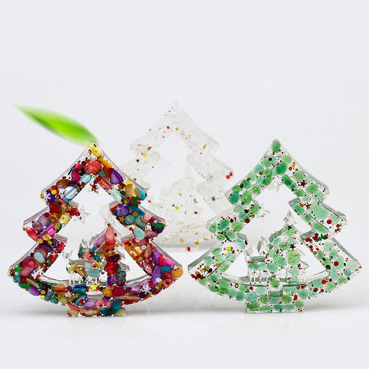 Decorazione per albero di Natale in resina di ghiaia di cristallo naturale Olivenorma 