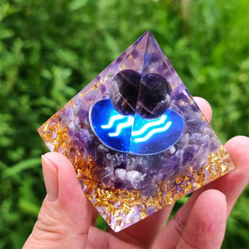 Olivenorma Ametista Acquario Zodiaco Orgone Piramide 