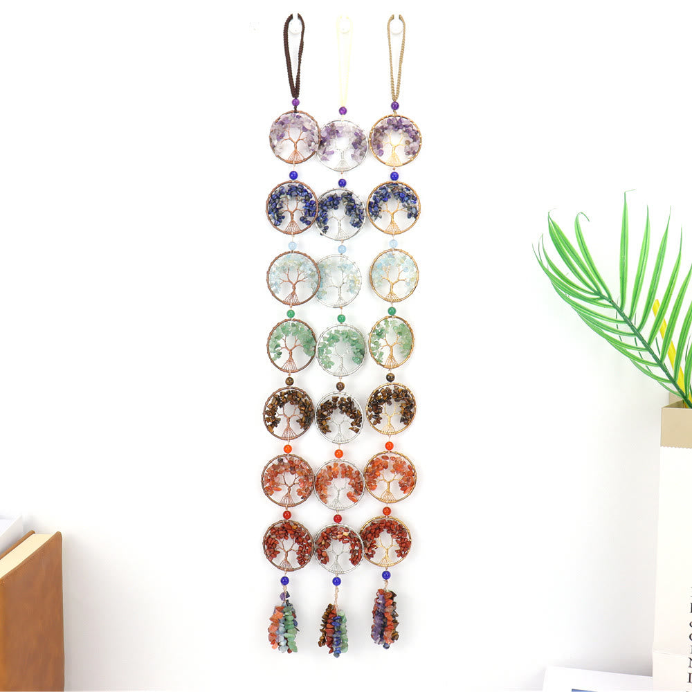 Olivenorma 7 Chakra Crystal Fengshui Albero della vita Decorazione da parete