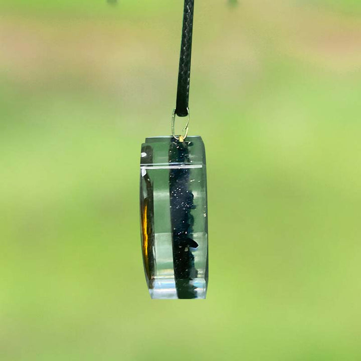 Collana a forma di cuore in cristallo naturale di arenaria blu Olivenorma 