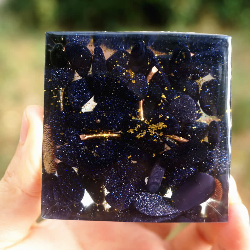 Olivenorma Quarzo Rosa Arenaria Blu Albero della Vita Piramide Orgonica 