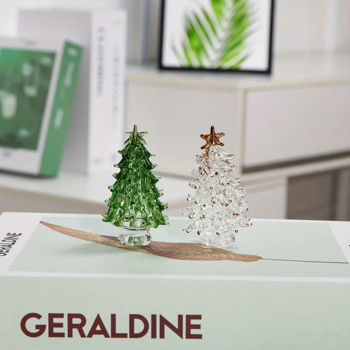 Decorazione per la casa con pietre preziose e albero di Natale in cristallo Olivenorma 