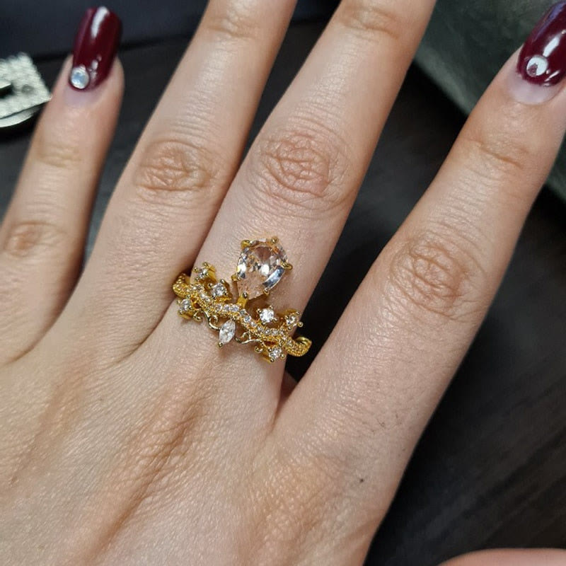 Anello di fidanzamento di lusso Olivenorma Crown Zircon 