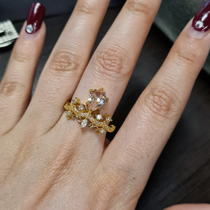 Anello di fidanzamento di lusso Olivenorma Crown Zircon 