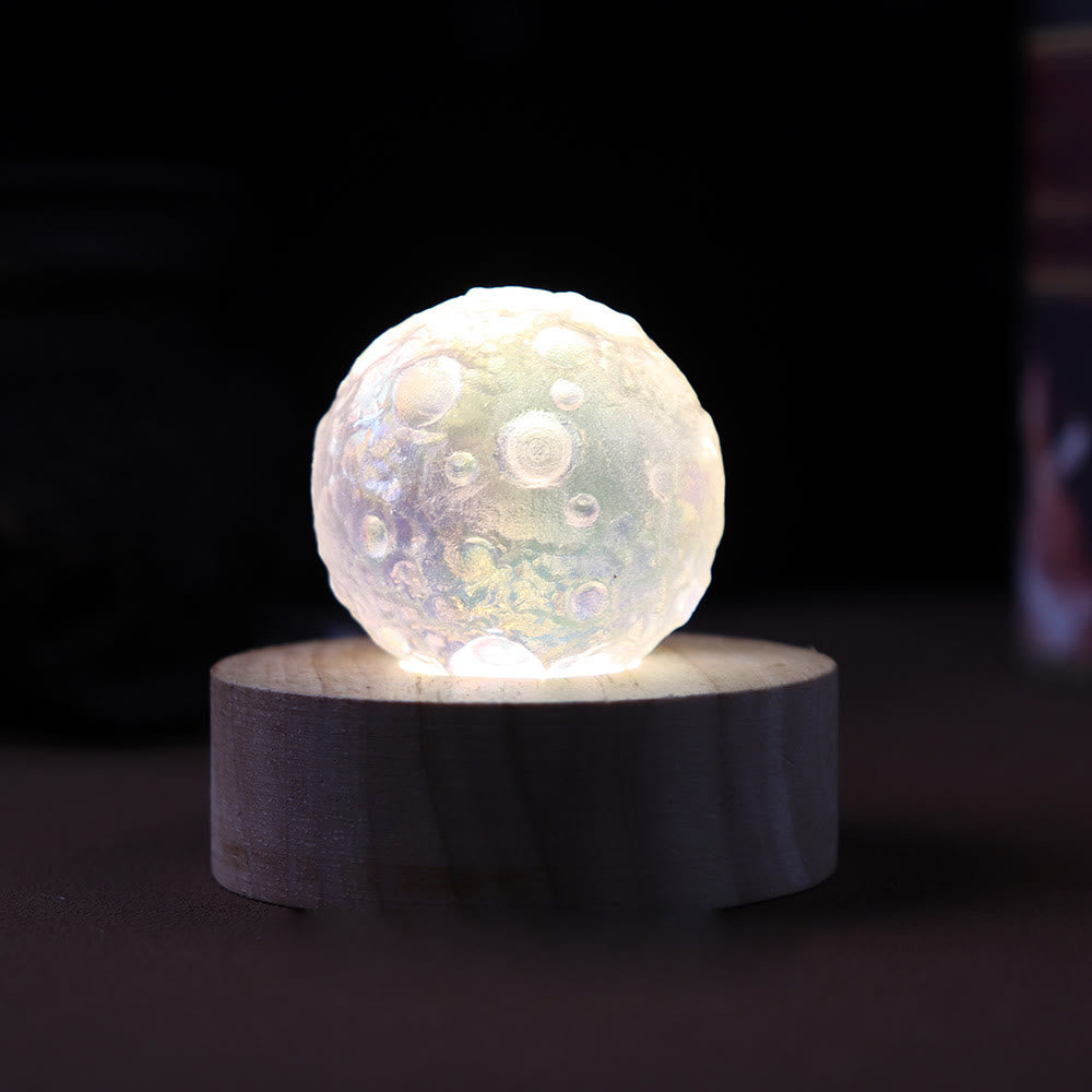 Olivenorma Lampada in cristallo trasparente a forma di luna elettroplaccata