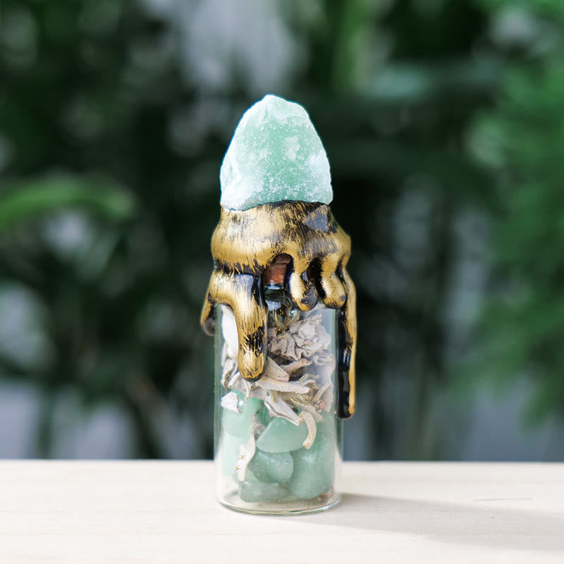 Olivenorma "Witch's Wish" - Bottiglia energetica in pietra grezza di cristallo naturale 