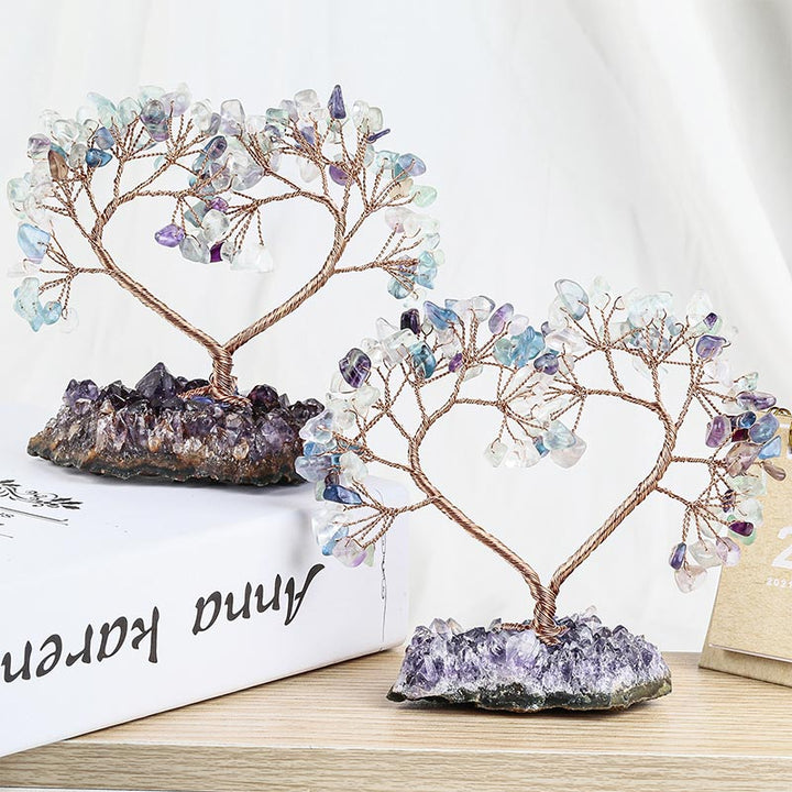 Pietra di cristallo naturale Amore Feng Shui Albero