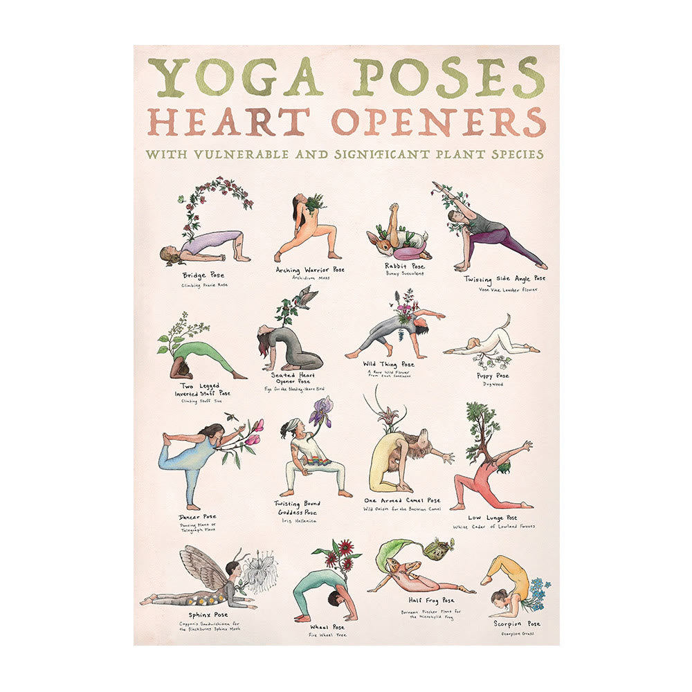 Poster di posa yoga Olivenorma Partner per aprire il cuore 