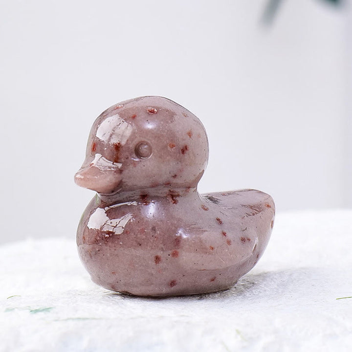 Olivenorma 1.2 pollici quarzo cristallo anatra intaglio decorazione pietra preziosa
