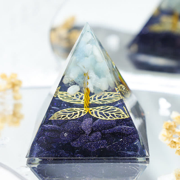 Olivenorma "Crescita infinita" - Piramide di orgone dell'albero della vita 