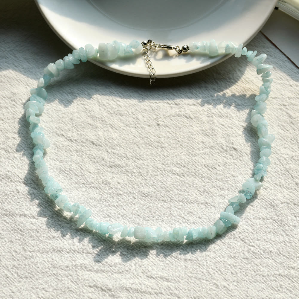 Collana con pietra di cristallo lucidata di forma irregolare Olivenorma