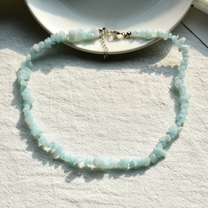 Collana con pietra di cristallo lucidata di forma irregolare Olivenorma