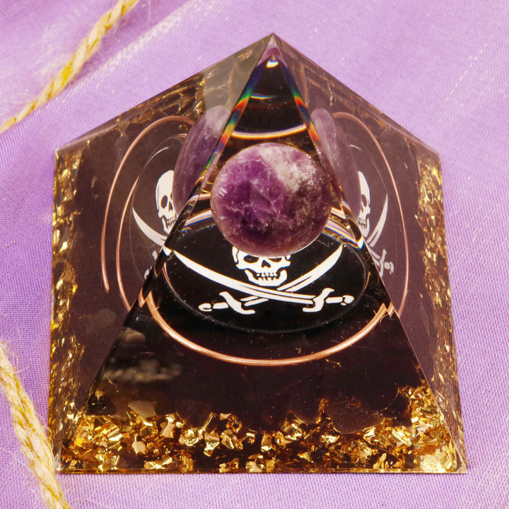 Olivenorma Ametista Ossidiana Teschio Simbolo Orgone Piramide