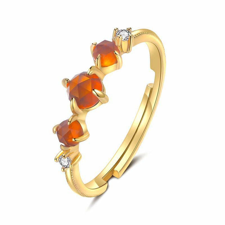 Anello con granato arancione regolabile Olivenorma