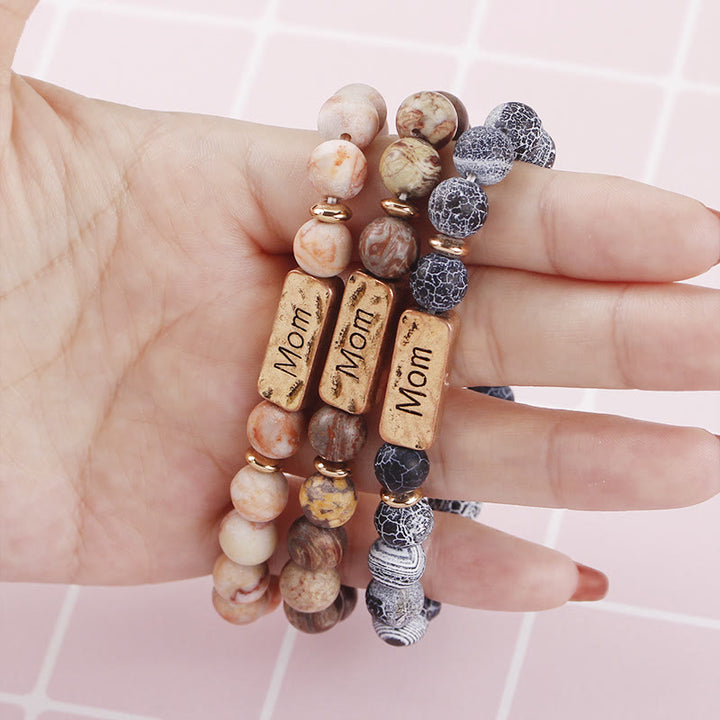 Bracciale con incisione Olivenorma Natural Gemstone Mom Patience