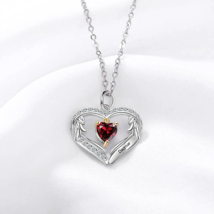 Olivenorma Collana regalo personalizzata con pietra portafortuna e nome inciso CZ