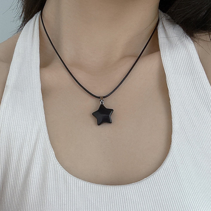 Collana con ciondolo a forma di stella in cristallo naturale Olivenorma