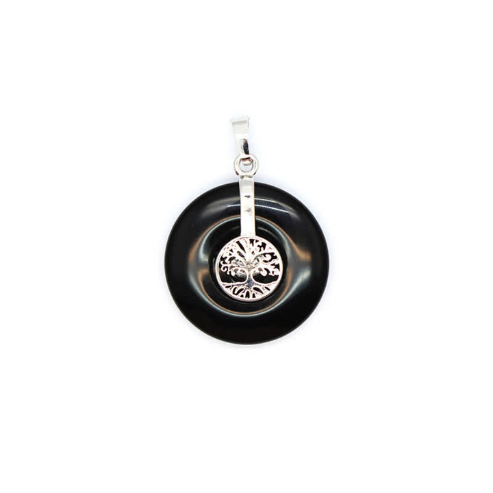 Collana con fibbia della pace in cristallo naturale Olivenorma e albero della vita