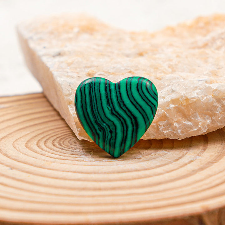 Cuore di cristallo di protezione in malachite Olivenorma