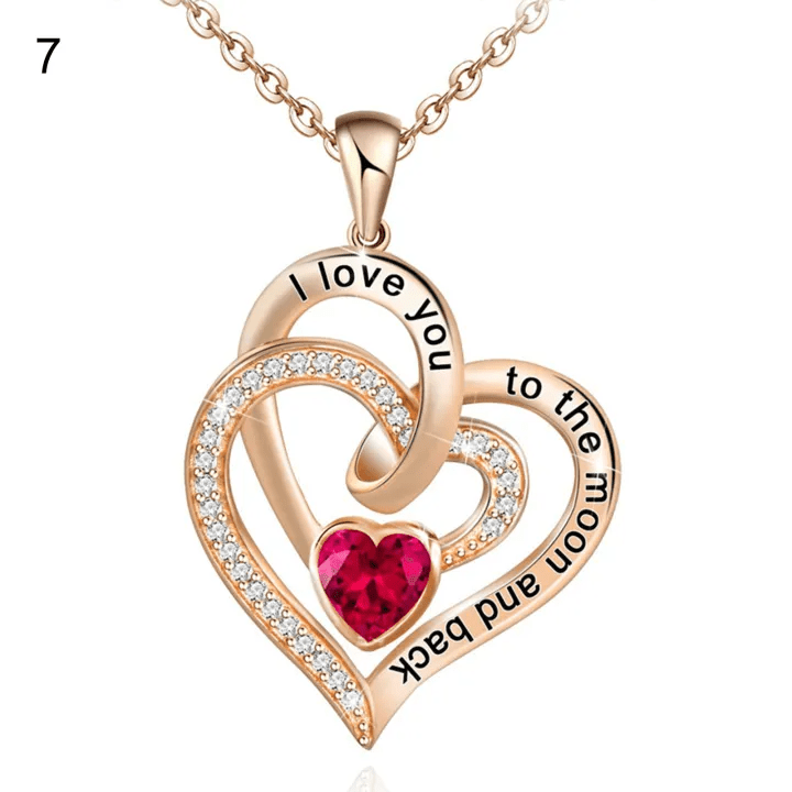 Collana con carta regalo Olivenorma Hearts and Hearts Birthstone - Oro rosa - Luglio - Con carta portafortuna - image 37