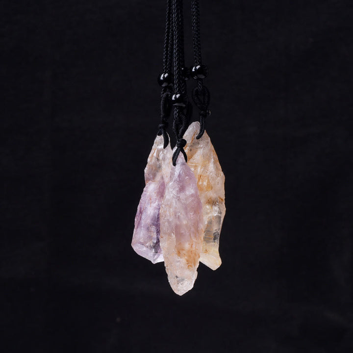 Collana con ciondolo in cristallo naturale Olivenorma Super Seven 