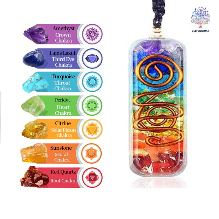 Collana di guarigione dei chakra con orgone Olivenorma