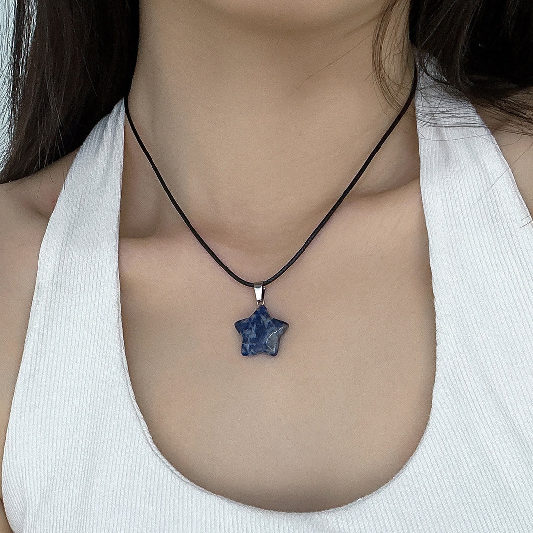 Collana con ciondolo a forma di stella in cristallo naturale Olivenorma