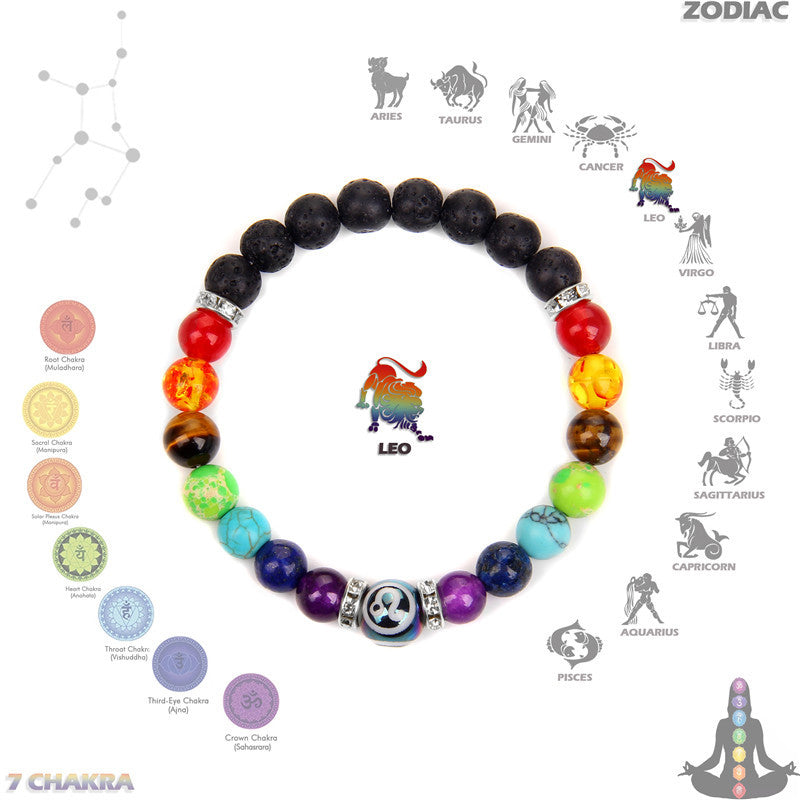 Braccialetto Olivenorma Chakra Dodici Zodiacali