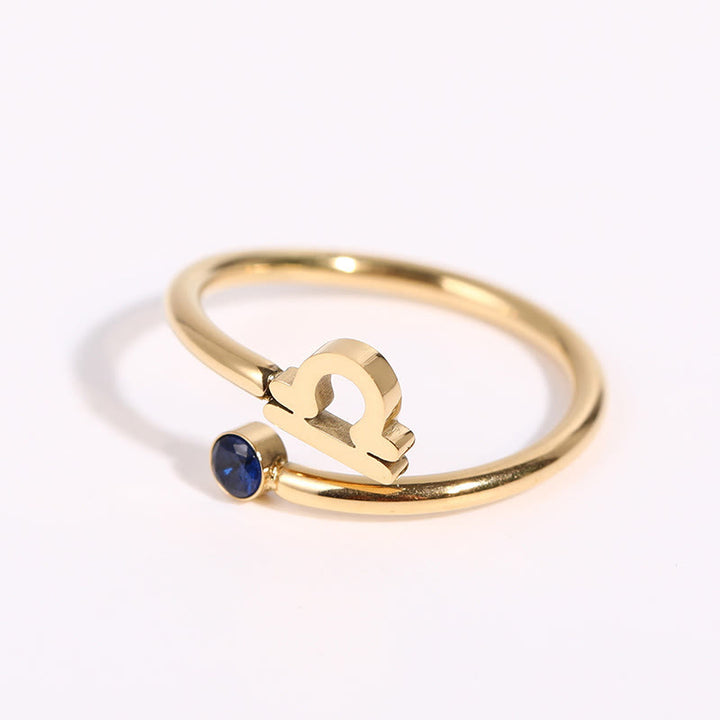 Anello con pietra portafortuna dello zodiaco Olivenorma