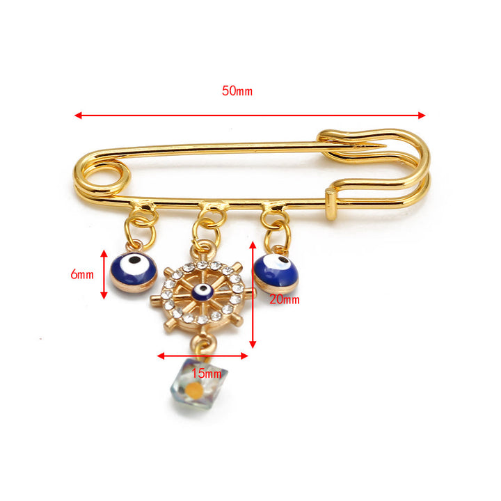 Spilla serie Hamsa con occhio malvagio Olivenorma