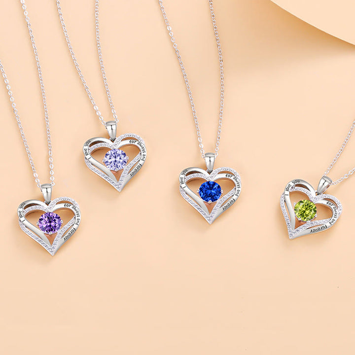Olivenorma "Ti amo per sempre e per sempre" - Collana Birtshtone Heart