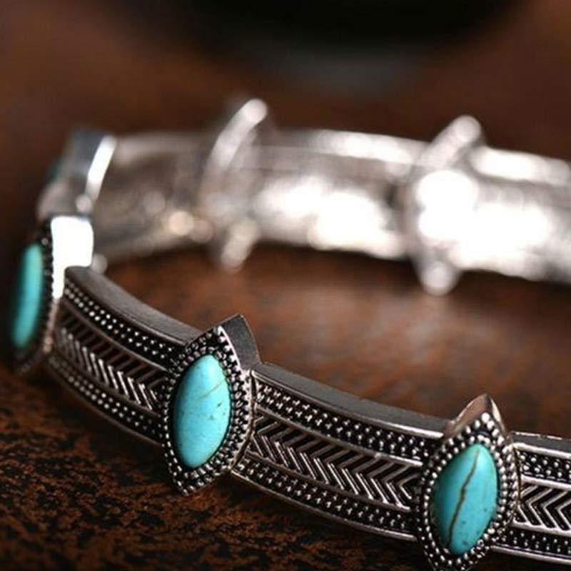 Collana girocollo etnica turchese in stile retrò