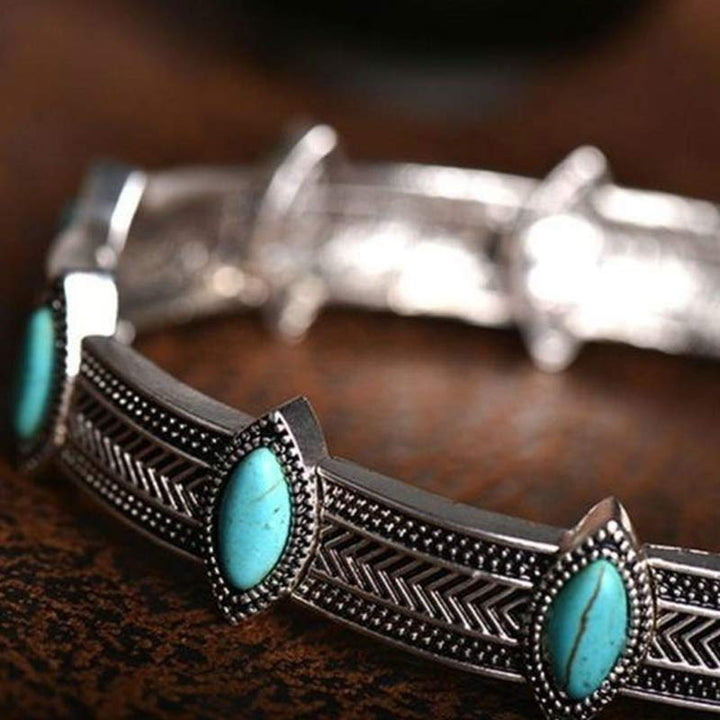 Collana girocollo etnica turchese in stile retrò