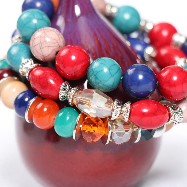 Olivenorma Set di bracciali con perline e ciondolo a forma di cuore con ali di elefante
