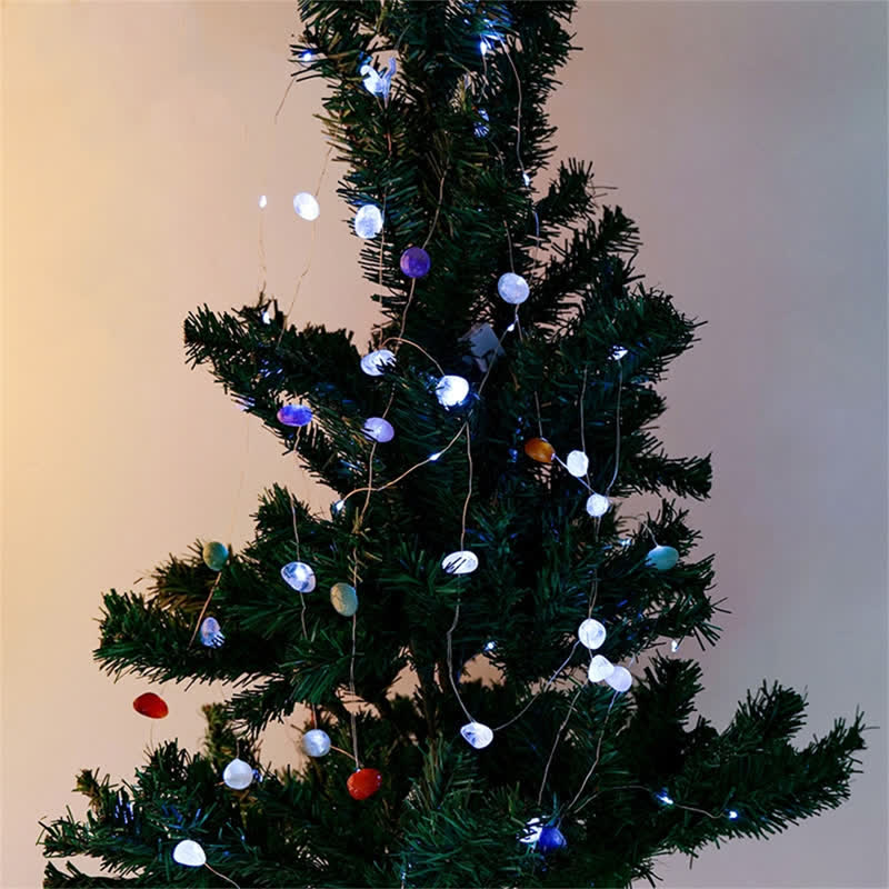 Olivenorma Lampada in pietre lucide di cristallo naturale per l'atmosfera natalizia