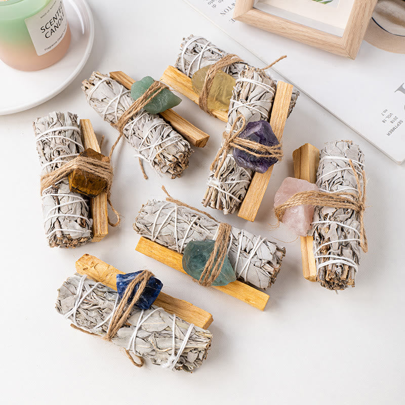 Olivenorma White Sage Peruvian Sacred Wood Strips Crystal Set da 3 pezzi 