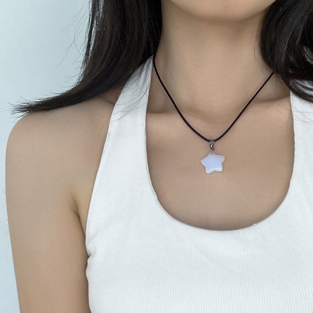 Collana con ciondolo a forma di stella in cristallo naturale Olivenorma