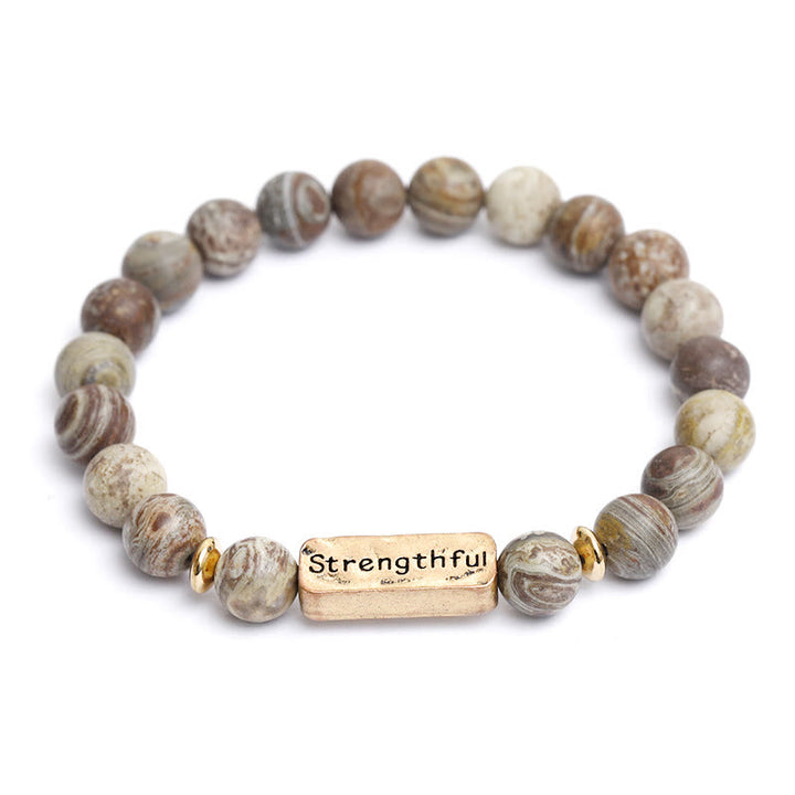 Bracciale con incisione resistente in pietra preziosa naturale Olivenorma