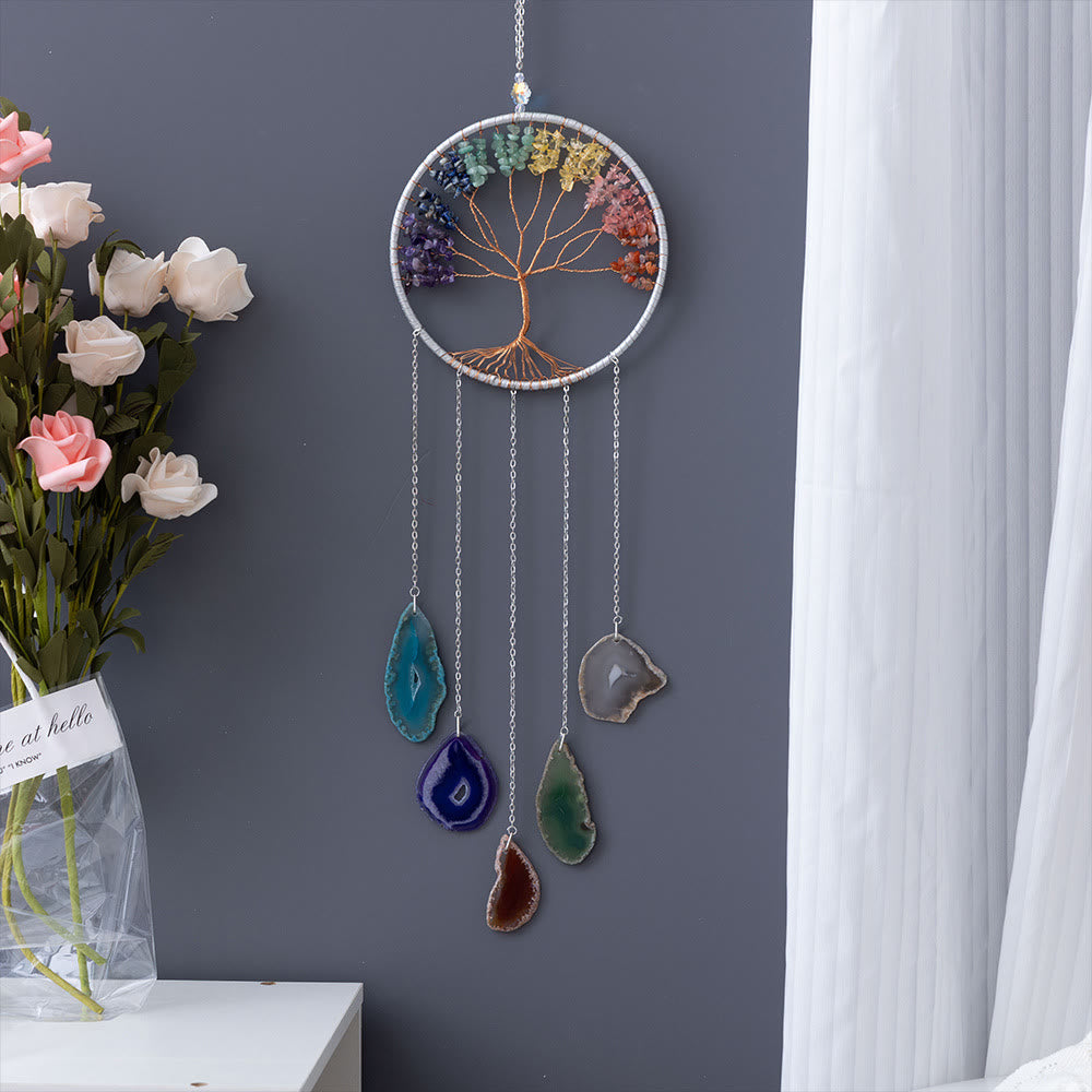 Olivenorma Chakra Agata Albero della Vita Ornamento Decorazione da Parete