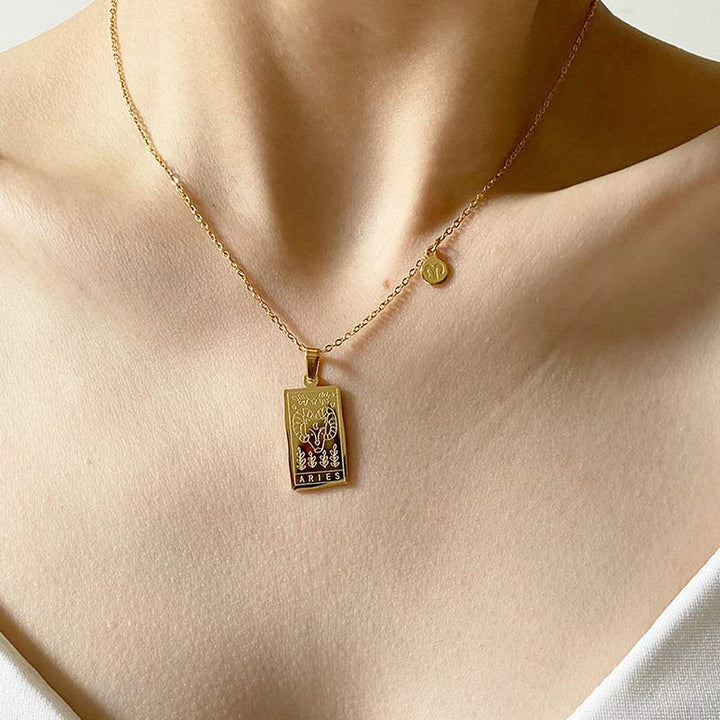 Collana con catena riempita d'oro Olivenorma Zodiac 